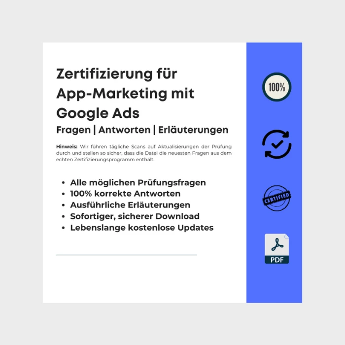 Zertifizierung für App-Marketing mit Google Ads